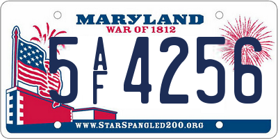 MD license plate 5AF4256
