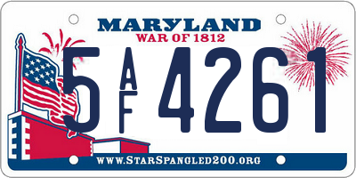 MD license plate 5AF4261