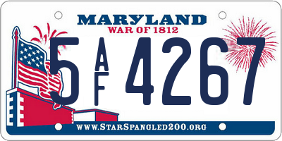 MD license plate 5AF4267