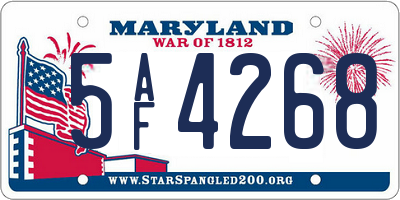 MD license plate 5AF4268