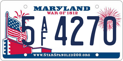 MD license plate 5AF4270