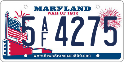 MD license plate 5AF4275