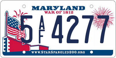 MD license plate 5AF4277