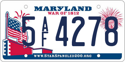 MD license plate 5AF4278