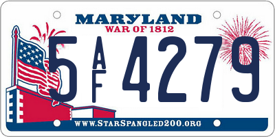 MD license plate 5AF4279