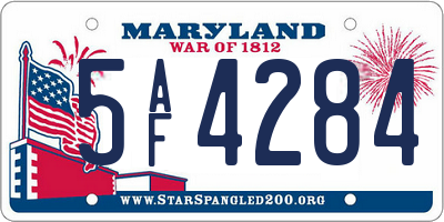 MD license plate 5AF4284