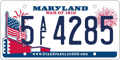 MD license plate 5AF4285