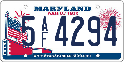 MD license plate 5AF4294