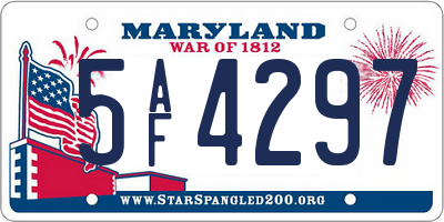MD license plate 5AF4297