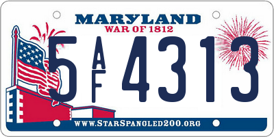 MD license plate 5AF4313