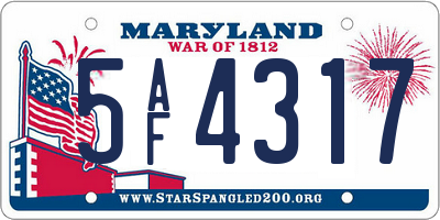 MD license plate 5AF4317