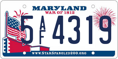 MD license plate 5AF4319