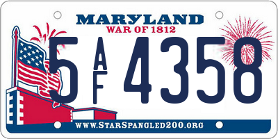 MD license plate 5AF4358
