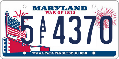 MD license plate 5AF4370