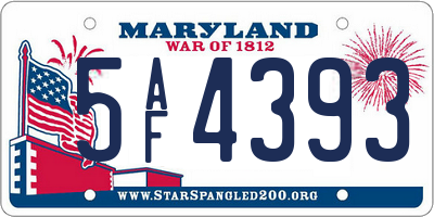 MD license plate 5AF4393