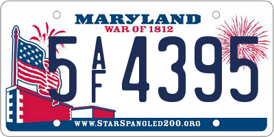MD license plate 5AF4395