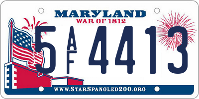 MD license plate 5AF4413