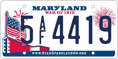 MD license plate 5AF4419