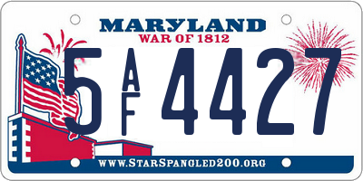 MD license plate 5AF4427