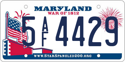 MD license plate 5AF4429