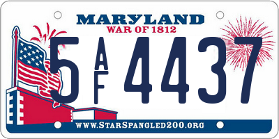 MD license plate 5AF4437