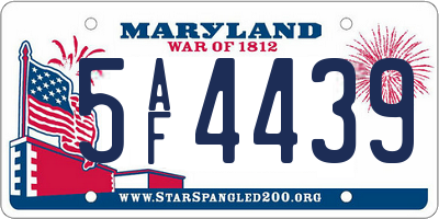 MD license plate 5AF4439