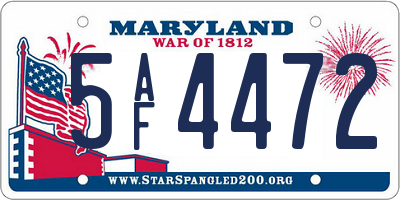 MD license plate 5AF4472