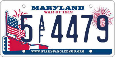 MD license plate 5AF4479