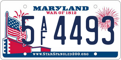 MD license plate 5AF4493
