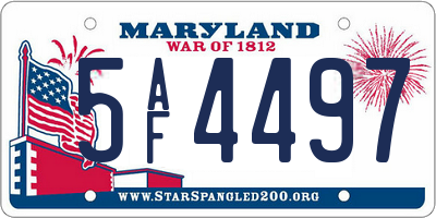 MD license plate 5AF4497