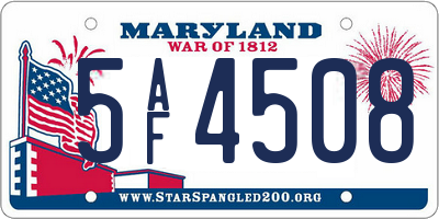 MD license plate 5AF4508