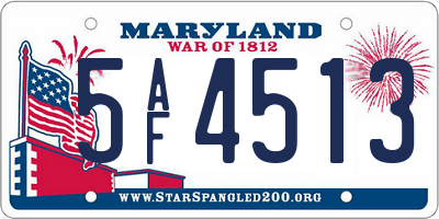 MD license plate 5AF4513