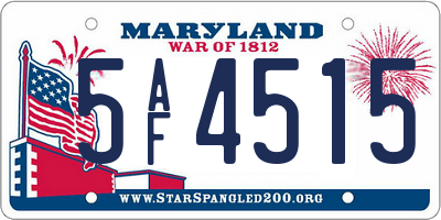 MD license plate 5AF4515