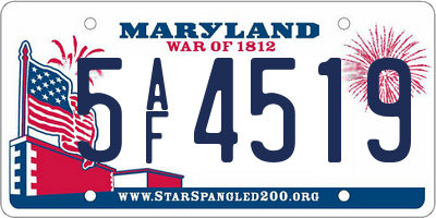 MD license plate 5AF4519