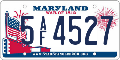 MD license plate 5AF4527