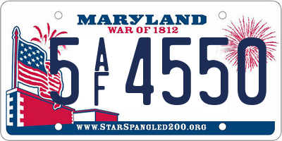 MD license plate 5AF4550