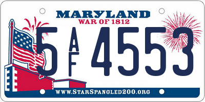 MD license plate 5AF4553