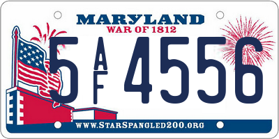 MD license plate 5AF4556