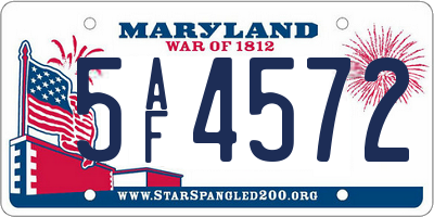 MD license plate 5AF4572