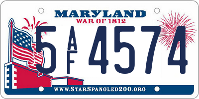 MD license plate 5AF4574