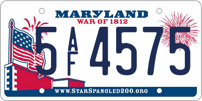 MD license plate 5AF4575