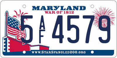 MD license plate 5AF4579