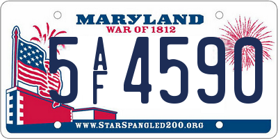 MD license plate 5AF4590