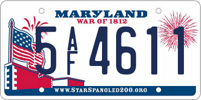 MD license plate 5AF4611