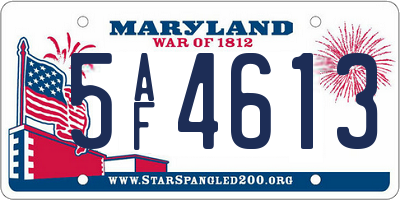 MD license plate 5AF4613