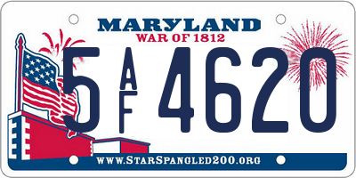MD license plate 5AF4620
