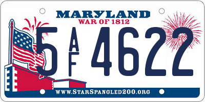 MD license plate 5AF4622