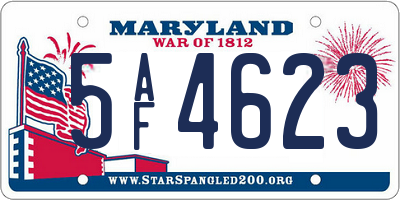 MD license plate 5AF4623