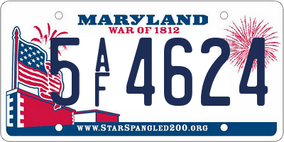 MD license plate 5AF4624