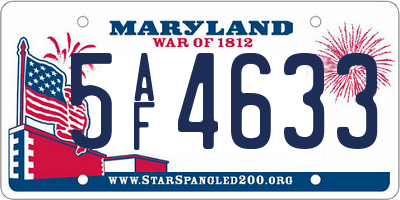 MD license plate 5AF4633